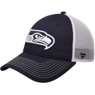 Men's Seattle Seahawks NFL Pro Line by Fanatics Branded College Navy/White Core Trucker II Adjustable Snapback Hat 2760033